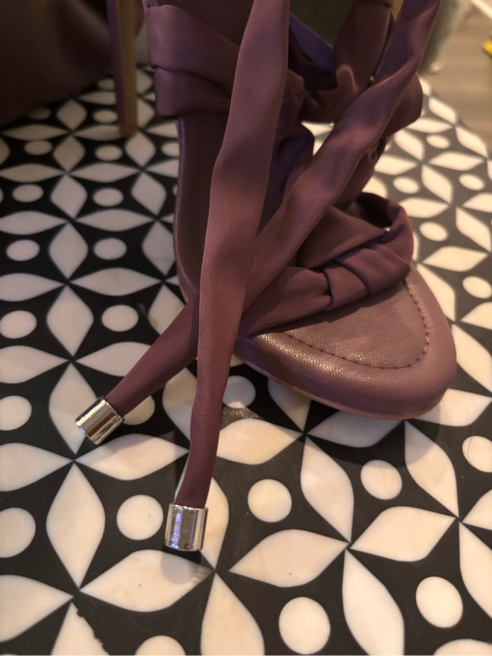 Steve Madden Mauve Lace-Up Heeled Sandal